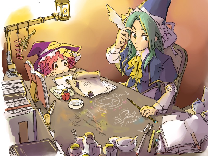 :x, kazuharu, kirisame_marisa, kirisame_marisa_(pc-98), mima, touhou, touhou_(pc-98), wizard_hat