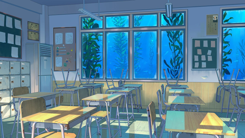 air_conditioner, bulletin_board, certificate, chair, chinese_commentary, classroom, commentary_request, desk