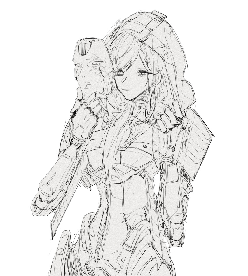 1boy, absurdres, android, apex_legends, arm_blade, ash_(titanfall_2), ash_(titanfall_2)_(cosplay), cosplay