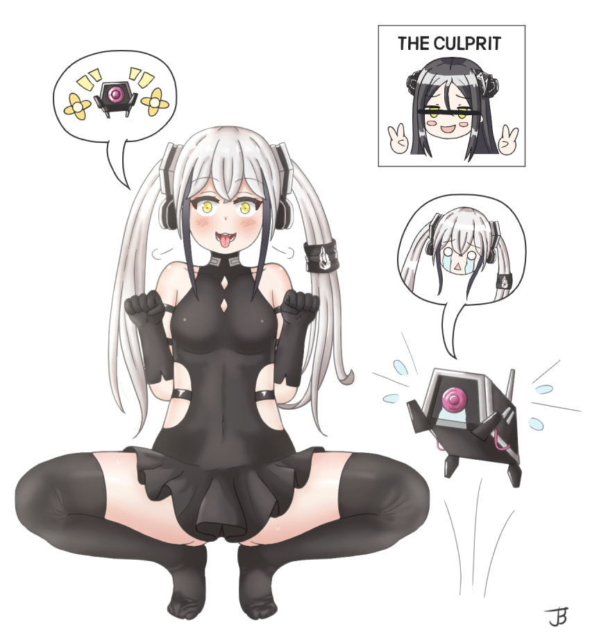 2girls, bangs, bare_shoulders, black_hair, blush, body_switch, breasts, destroyer_(girls'_frontline)