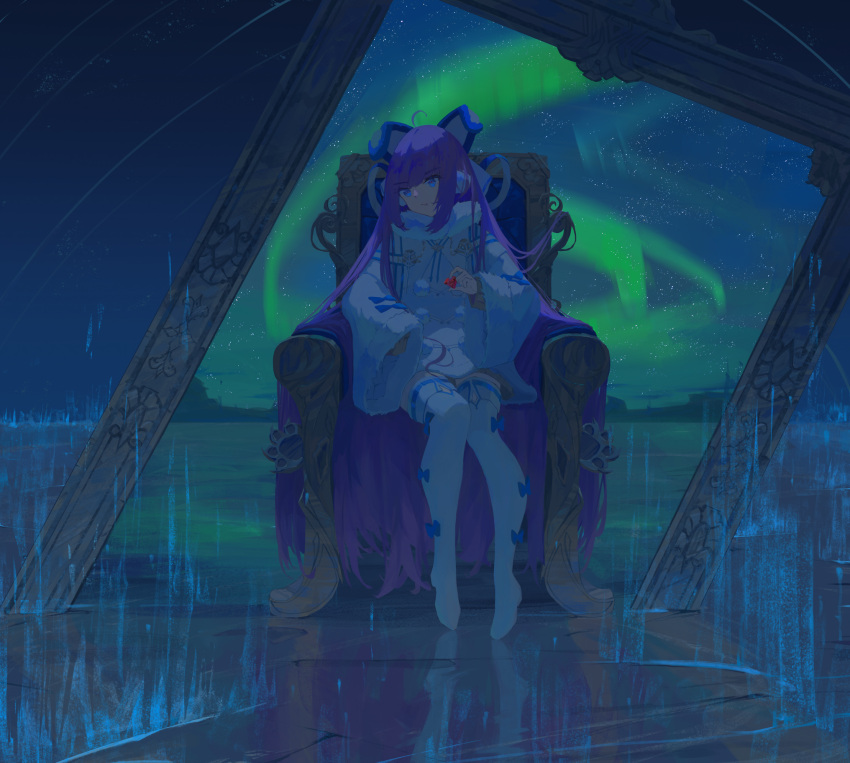 1girl, animal_ears, aurora, azur_lane, blue_eyes, coat, fake_animal_ears, full_body