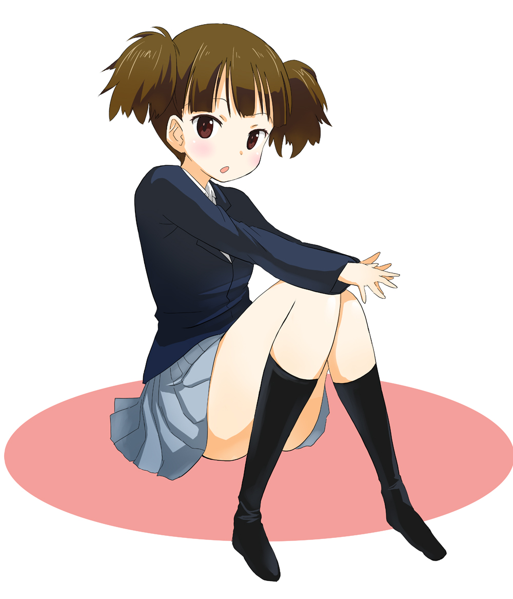 brown_hair, k-on!, long_hair, nekomatagi, school_uniform, short_hair, solo, suzuki_jun