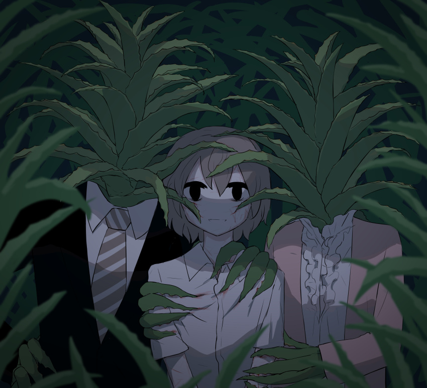 1girl, 2boys, absurdres, aloe_(plant), avogado6, family, formal, highres