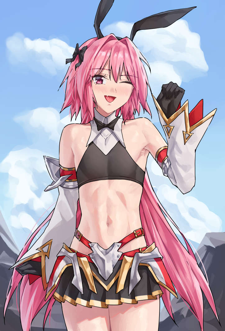 1boy, armor, astolfo_(fate), astolfo_(saber)_(fate), bangs, bare_shoulders, belt, black_gloves