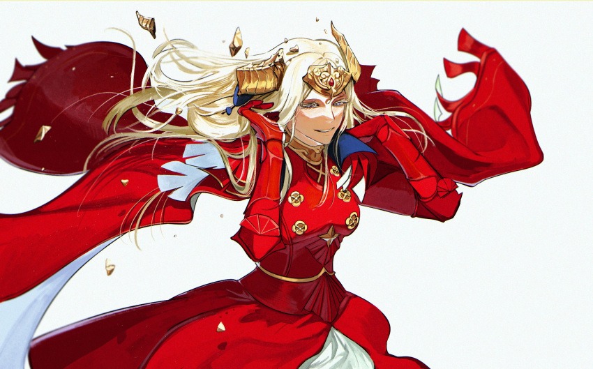1girl, armor, babakun, bangs, breasts, cape, edelgard_von_hresvelg, fire_emblem