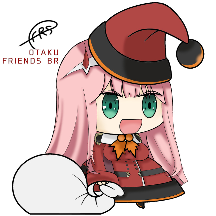 christmas, darling_in_the_franxx, green_eyes, highres, horns, long_hair, meme, military