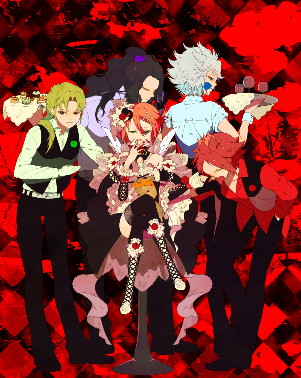 5boys, butler, crossdressing, dezarm, inazuma_eleven, kiyama_hiroto, male, midorikawa_ryuuji