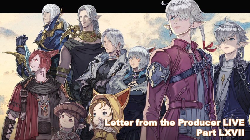 4girls, 5boys, alisaie_leveilleur, alphinaud_leveilleur, animal_ears, armor, cat_ears, crossed_arms