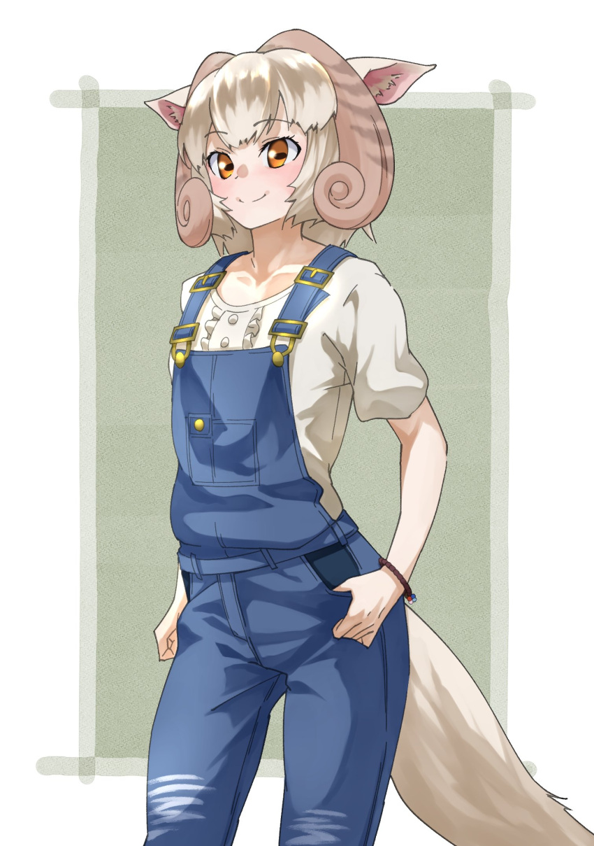 1girl, animal_ear_fluff, animal_ears, blonde_hair, bracelet, center_frills, commentary, cowboy_shot
