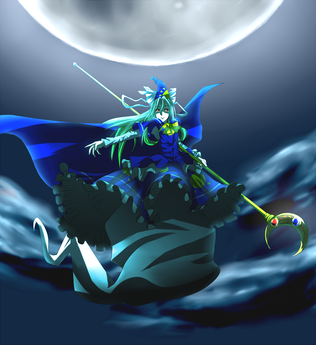 mima, moon, solo, staff, taihentai, touhou