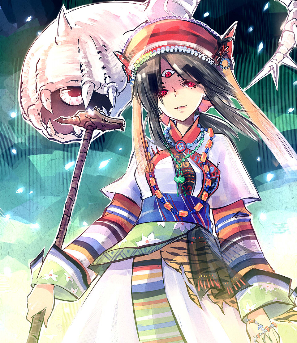 ayanokoji_pai, ayanokouji_pai, black_hair, chinese_clothes, hat, hueio, jewelry, kieta
