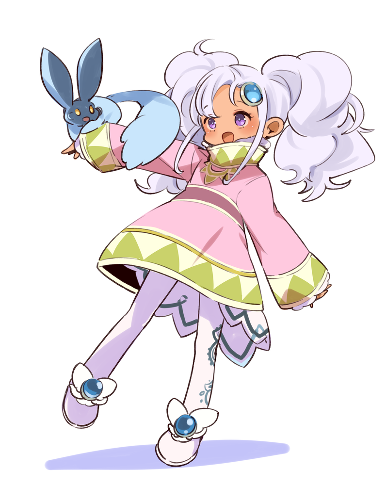 1girl, blush, creature, dark-skinned_female, dark_skin, dress, long_hair, meredy_(tales)