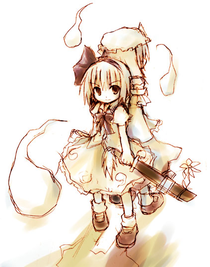 2girls, black_bow, black_footwear, black_hairband, black_neckwear, black_ribbon, blue_kimono, bob_cut