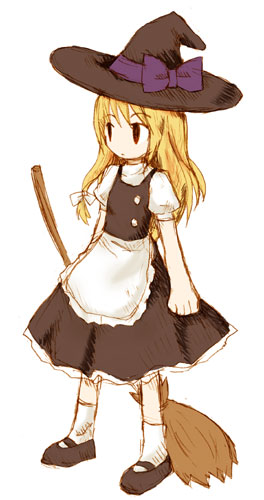 1girl, :o, apron, black_dress, black_footwear, blonde_hair, bow, braid