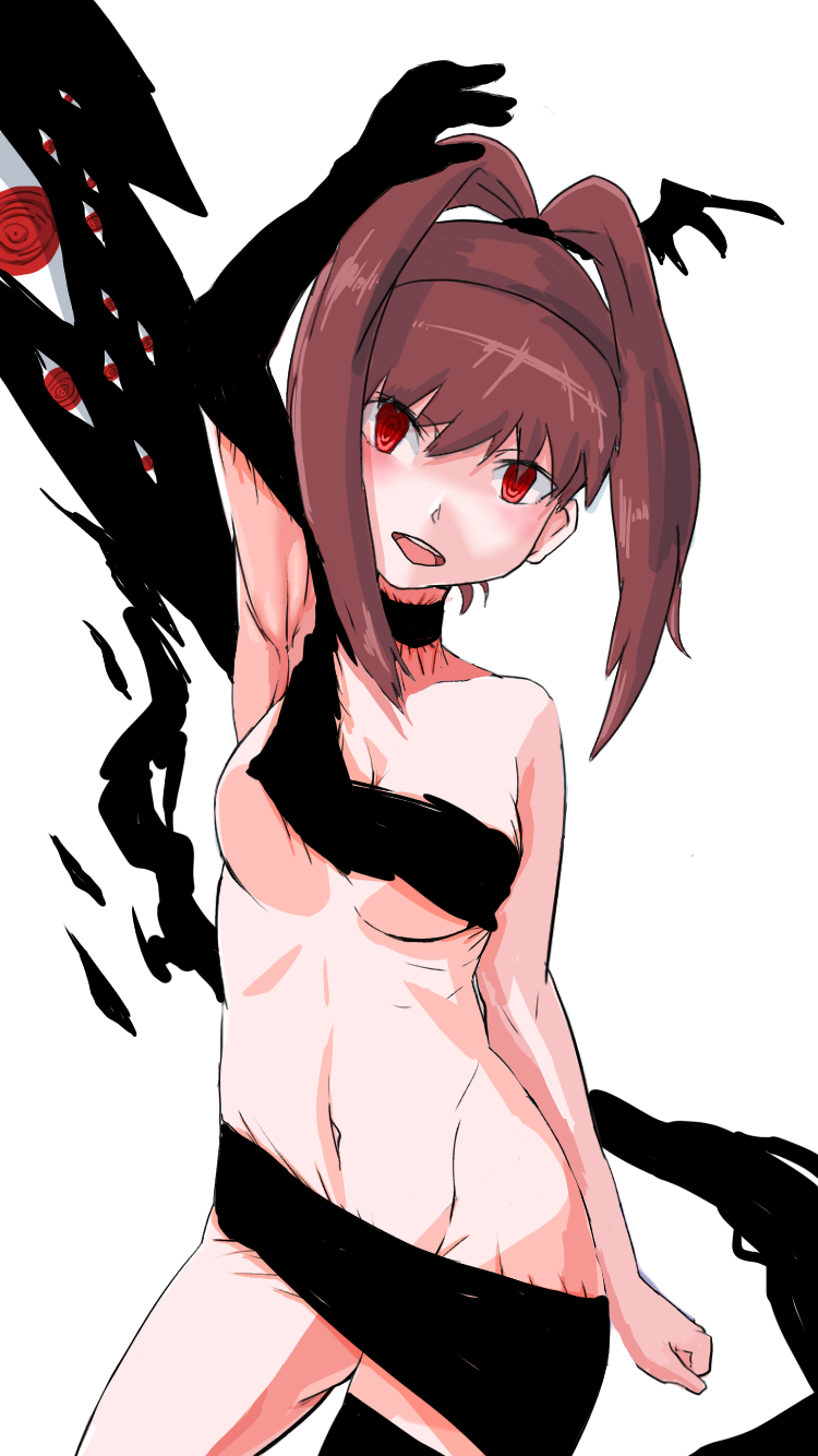 1girl, amano_nene, breasts, brown_hair, digimon, digimon_(creature), digimon_xros_wars, extra_eyes