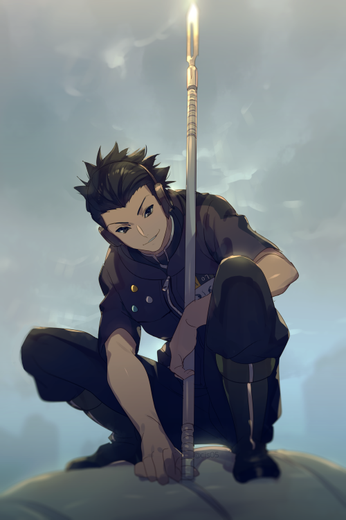 1boy, black_eyes, black_hair, boots, clouds, cloudy_sky, echo_(circa), hair_slicked_back