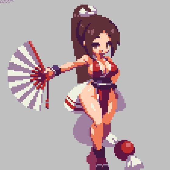 1girl, bangs, bare_legs, breasts, breasts_day, brown_eyes, brown_hair, fatal_fury