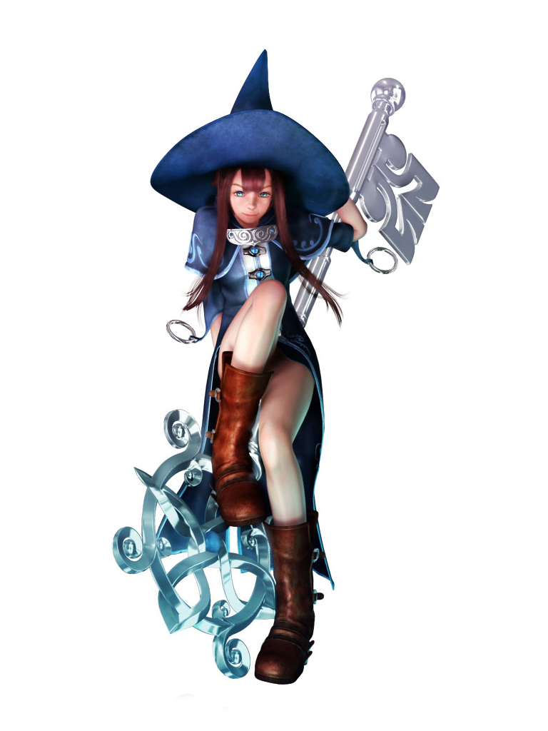 3d, boots, brown_hair, green_eyes, legs_crossed, long_hair, microsoft, ninety-nine_nights