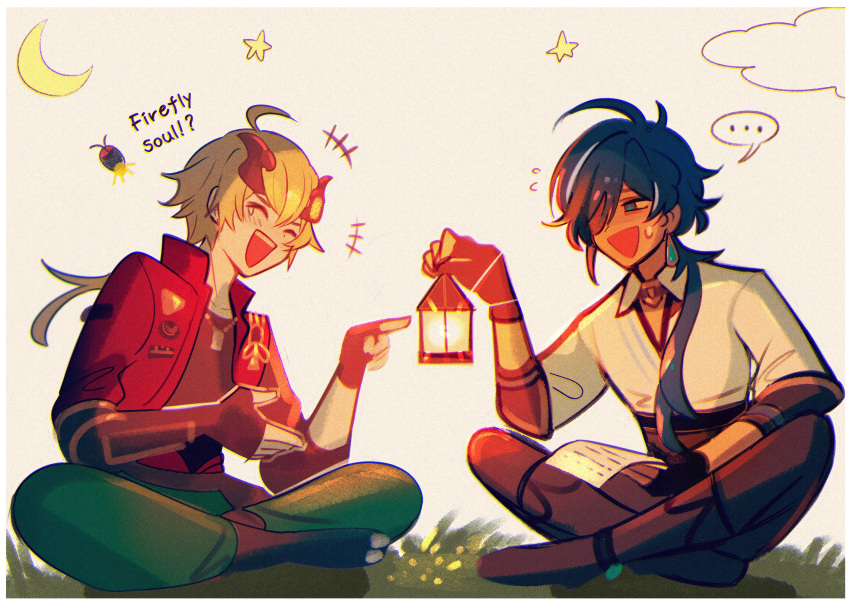 ..., 2boys, :d, ^_^, ^o^, ahoge, bangs, black_hair