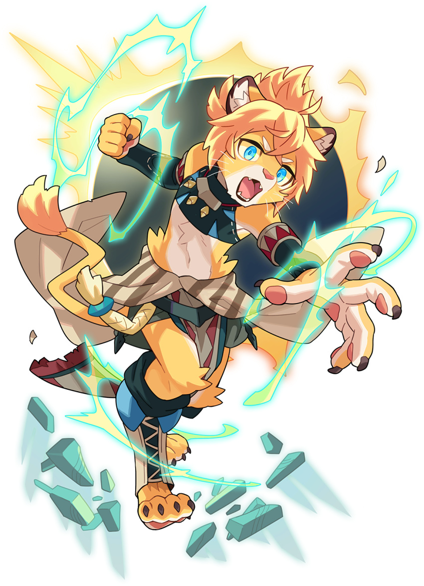 1boy, animal_ear_fluff, animal_ears, animal_feet, animal_hands, animal_nose, aqua_shirt, aqua_sleeves