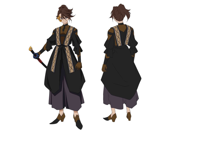 1boy, absurdres, brown_hair, character_sheet, darkness_heels, darkness_heels_lili, eyebrows_visible_through_hair, full_body