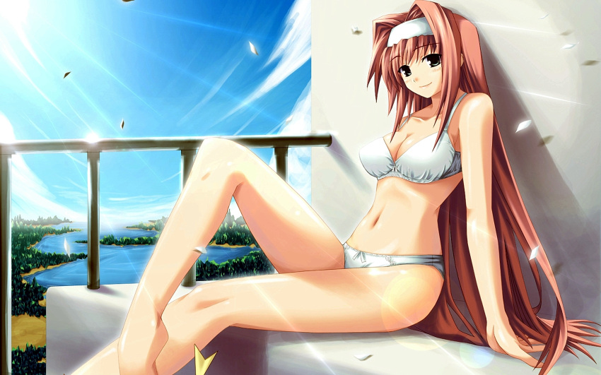 bikini, brown_hair, hiiragi_natsuki, hinatabokko, long_hair, swimsuit, tenmaso