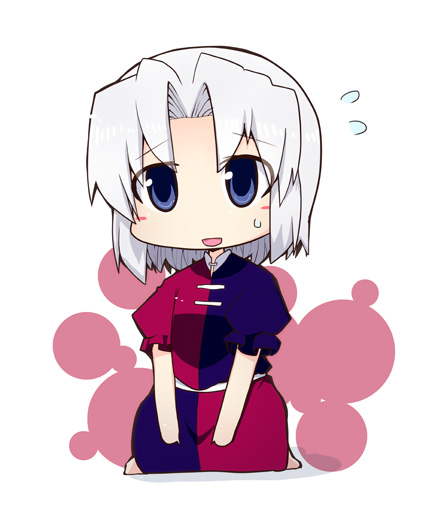 blush_stickers, chibi, fanfad, ladfa, no_hat, no_headwear, seiza, short_hair