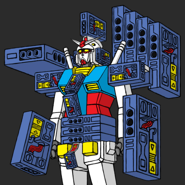 mecha, mobile_suit_gundam, rocket_launcher, rx-78-2, sanpei3
