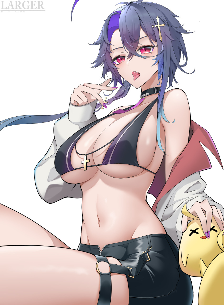1girl, absurdres, ahoge, asymmetrical_hair, azur_lane, bangs, bikini, bikini_top