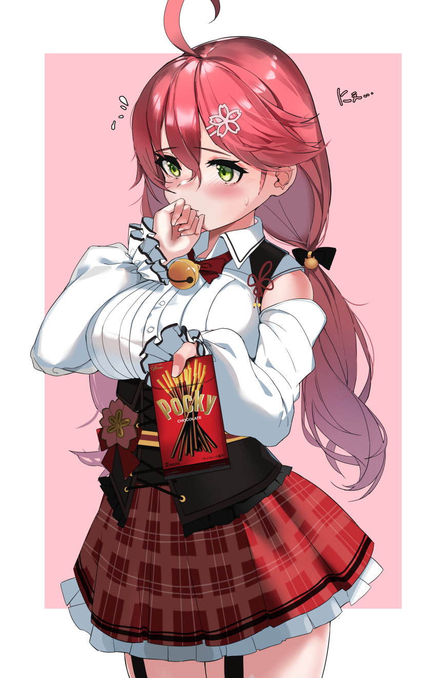 1girl, absurdres, ahoge, bangs, bell, black_bow, blush, bow