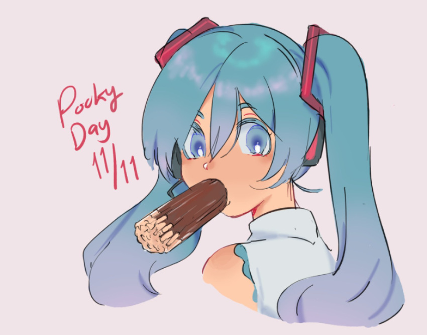 1girl, aqua_eyes, aqua_hair, commentary, dated, english_text, food, gentlemen_(meme)
