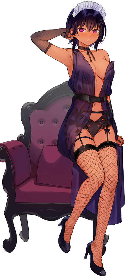1girl, adjusting_hair, arm_up, armpits, bare_shoulders, belt, black_choker, black_footwear