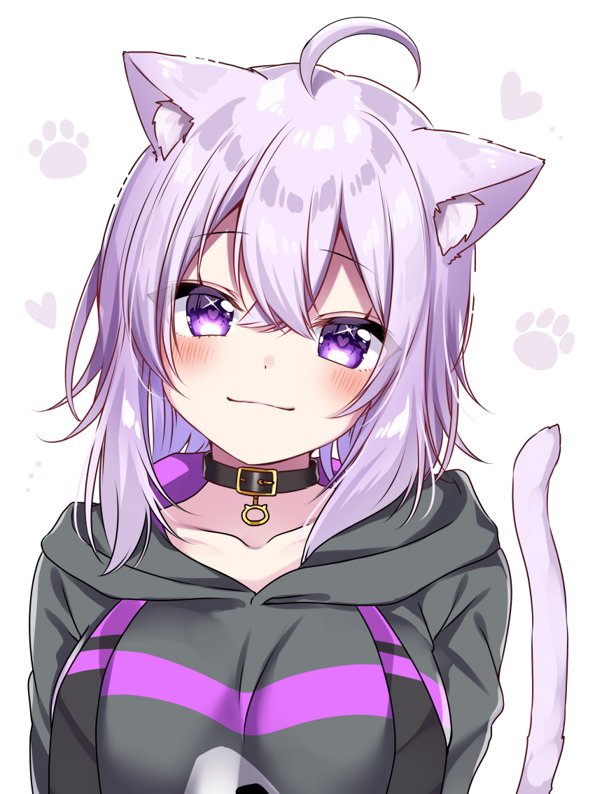 1girl, :3, absurdres, ahoge, animal_ear_fluff, animal_ears, bangs, black_hoodie