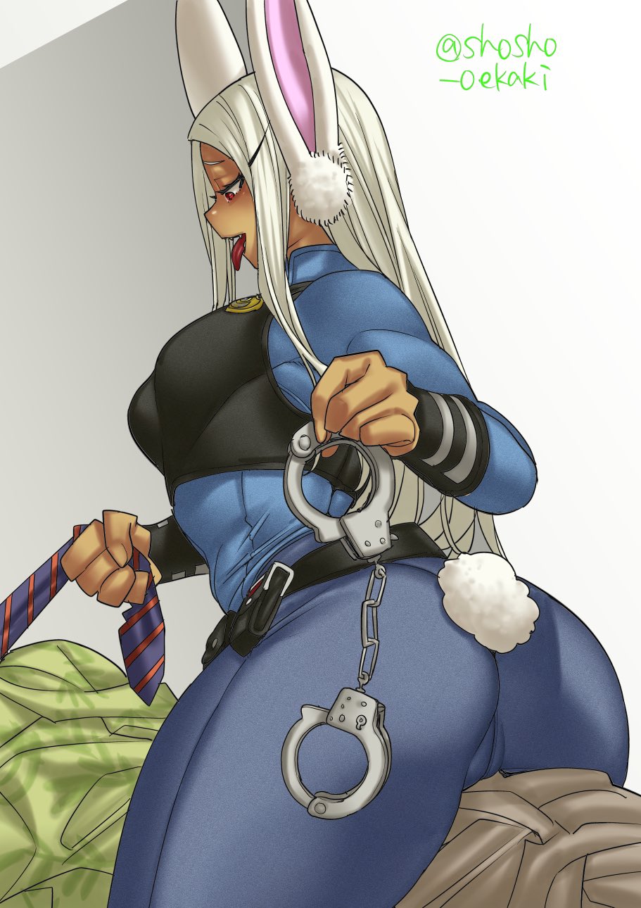 1boy, 1girl, animal_ear_fluff, animal_ears, boku_no_hero_academia, breasts, bulletproof_vest, commentary_request