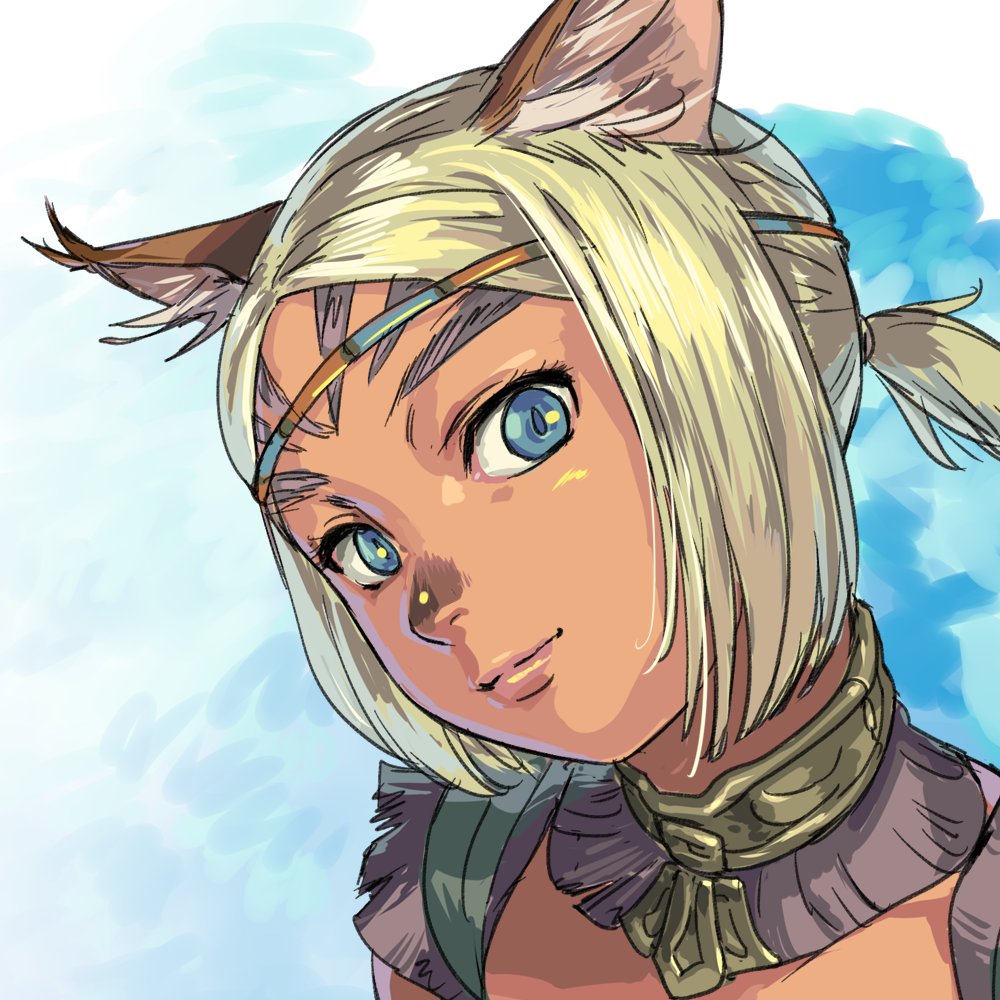 1girl, animal_ear_fluff, animal_ears, bangs, blonde_hair, blue_eyes, blue_pupils, cat_ears