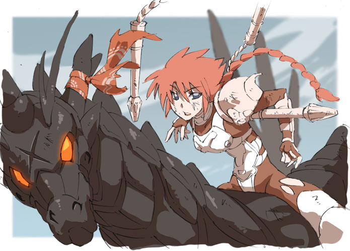 b't_x, blackalpha, blue_eyes, braid, character_request, dirty, dragon, glowing