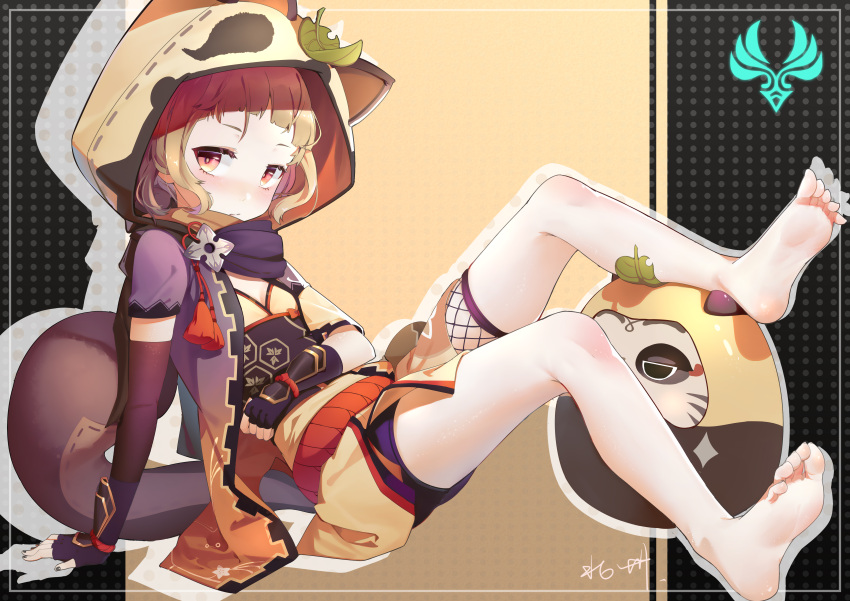 1girl, absurdres, animal_ears, animal_hood, arm_guards, asymmetrical_gloves, bangs, bare_legs
