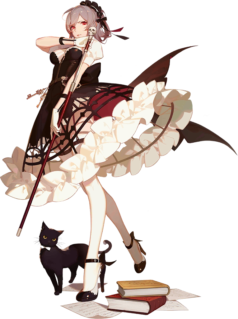 1girl, animal, ask_(askzy), bangs, black_cat, book, breasts, cane