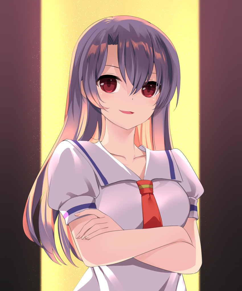 1girl, aika_(series), aika_zero, backlighting, bangs, breasts, collarbone, commentary_request