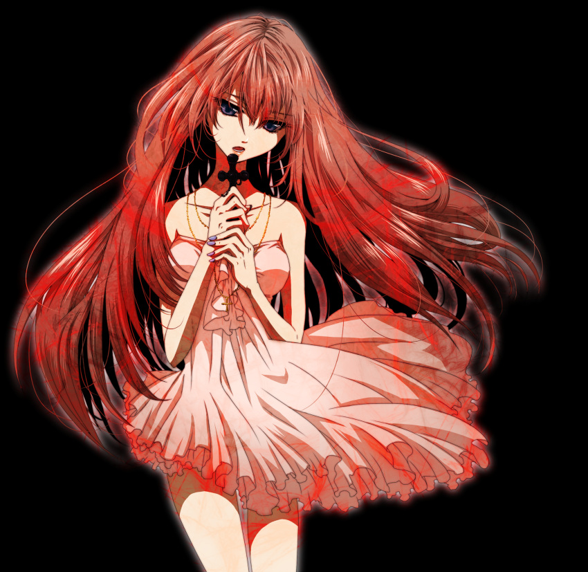 1girl, alternate_costume, dress, highres, long_hair, megurine_luka, naoto, pink_hair