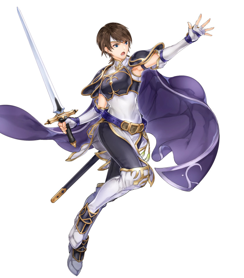 1girl, armor, bangs, belt, black_pants, blue_eyes, boots, breastplate