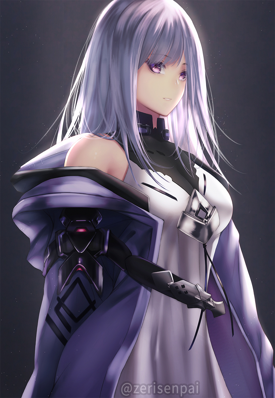 1girl, bangs, belt, black_belt, breasts, dress, english_commentary, from_side