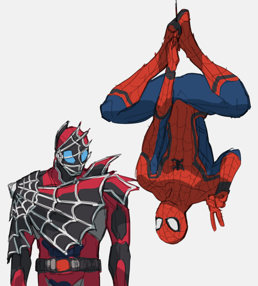 2boys, armor, bbbb_fex, belt, blue_eyes, crossover, highres, kamen_rider