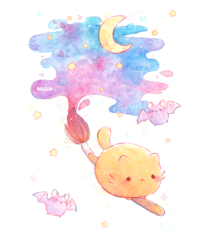 :3, :d, animal, artist_name, bat, bisquii, broom, broom_riding