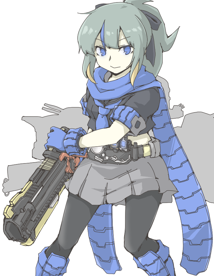 1girl, akara_kai, black_legwear, black_ribbon, black_shirt, blue_cape, blue_eyes, blue_footwear