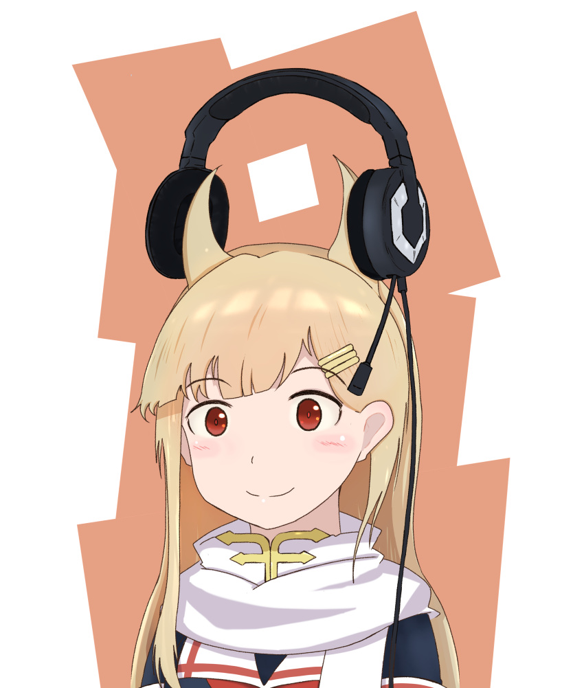 1girl, absurdres, black_ribbon, black_serafuku, blonde_hair, hair_flaps, hair_ornament, hair_ribbon