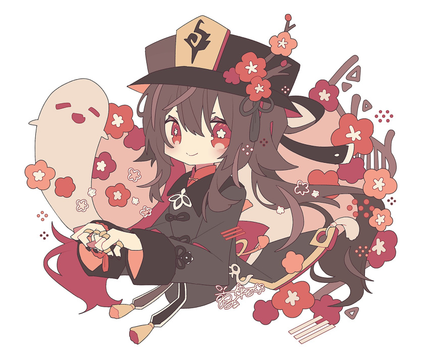 1girl, bangs, black_headwear, blush, brown_coat, brown_hair, closed_mouth, coat
