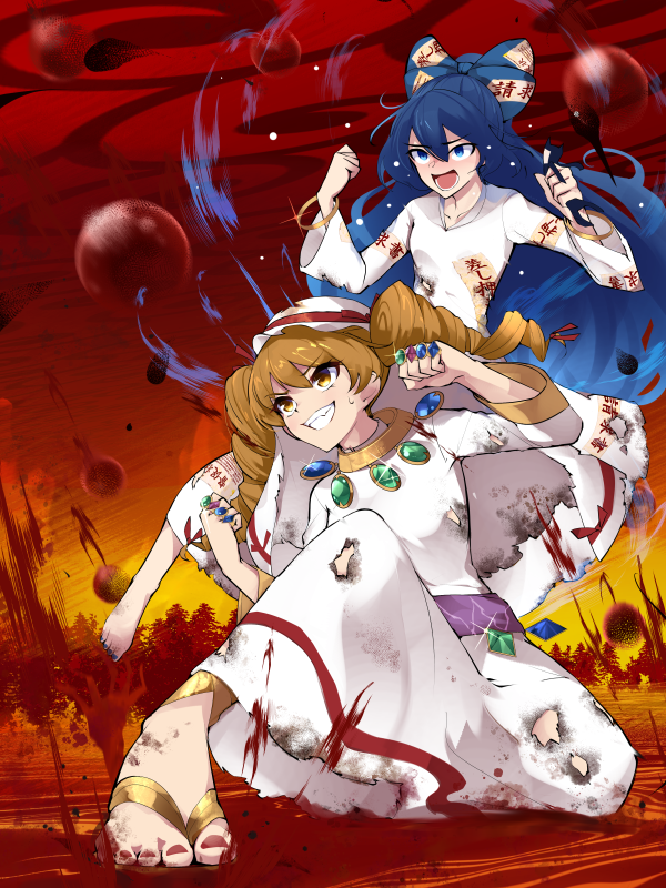 13-gou, 2girls, multiple_girls, siblings, sisters, touhou, yorigami_jo'on, yorigami_shion