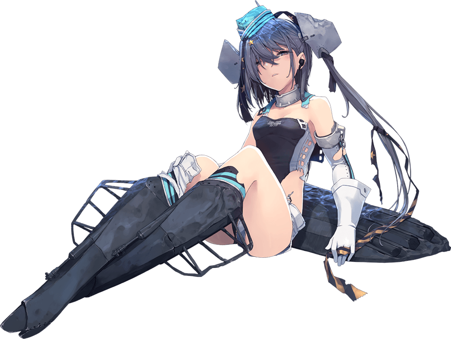 1girl, aqua_headwear, black_swimsuit, blush, brown_eyes, full_body, garrison_cap, gloves