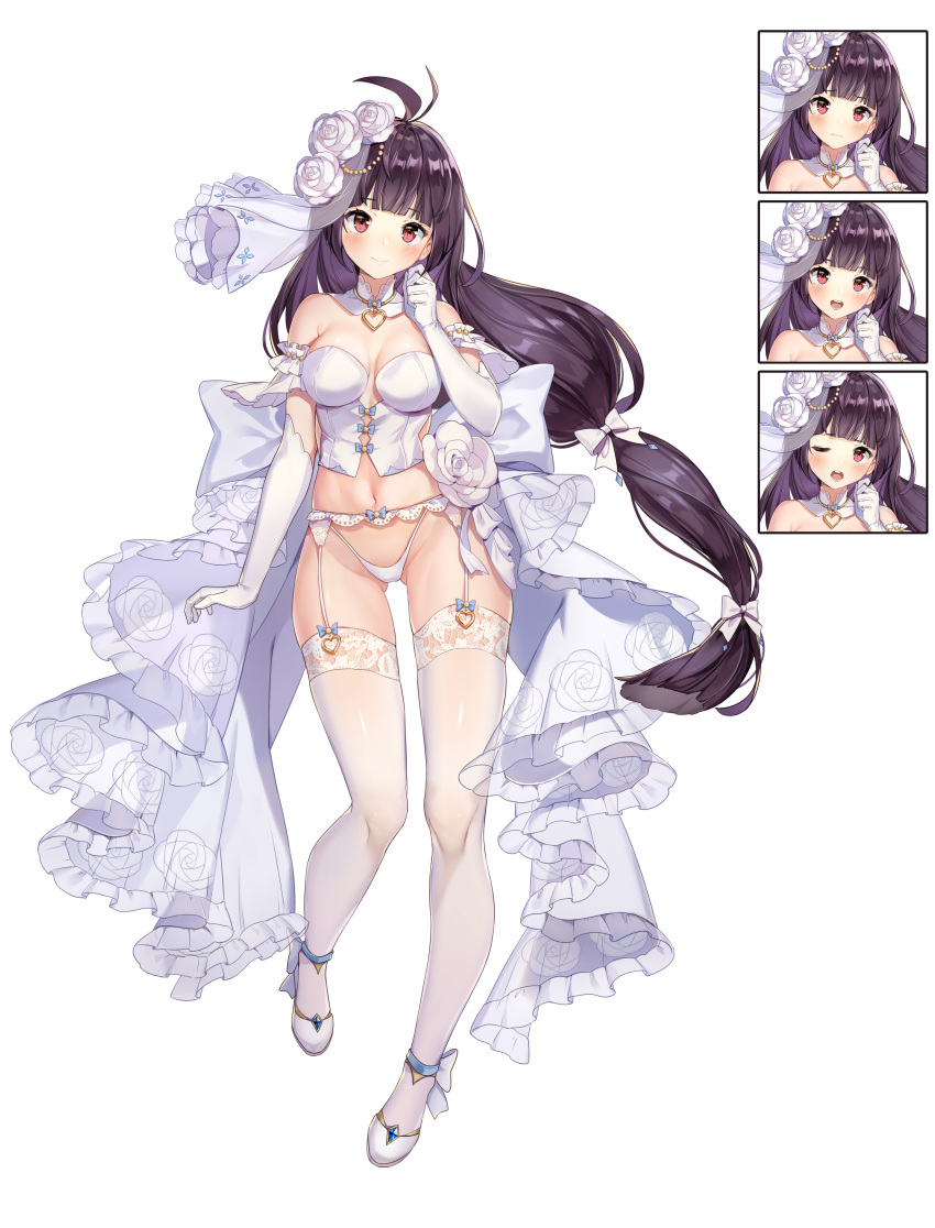 1girl, absurdres, ahoge, ass_visible_through_thighs, bangs, bare_shoulders, black_hair, blunt_bangs